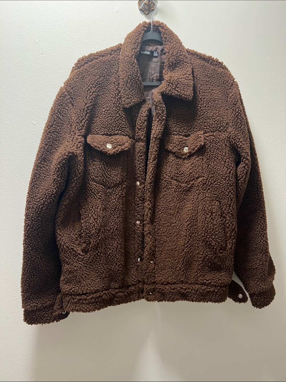 Boohoo Brown Teddy Sherpa Jacket